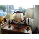 Three table lamps