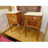 Two marble top bedside tables