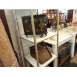 A Mahogany coal box and a brass bound corner cabinet