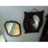 Two Oak framed wall mirrors