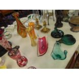 A carnival glass 1960's glassware etc.