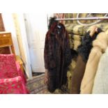 A Red Mink coat, size 14-16, some repairs to lining,