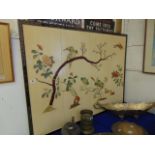 A large four panel wood Chinese picture