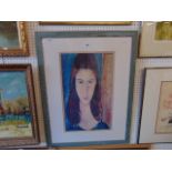 A framed and glazed signed portrait print,