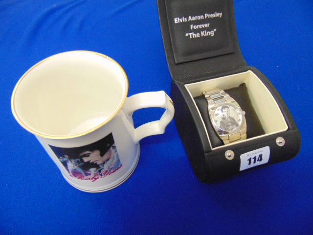 An Elvis watch boxed and tankard - Image 3 of 3