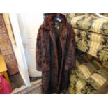 A Red Mink coat, size 14-16, some repairs to lining,