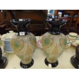 A pair of Royal Doulton Lambeth vases,