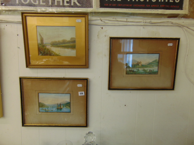 Three small framed watercolours - Image 2 of 2