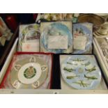 Six boxed battle of Britain and Bomber command commemorative plates