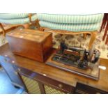 A Frister Rossmann hand crank sewing machine