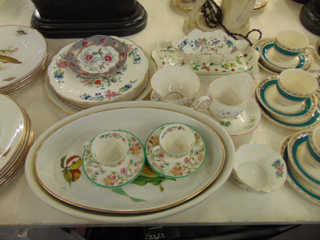 A qty of Royal Worcester, Evesham, Port Merion, Ainsley, Minton etc.