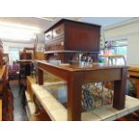 A wooden coffee table with small cabinet