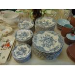 A qty of blue and white Ducal