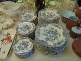A qty of blue and white Ducal