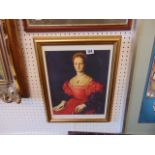 A framed print,