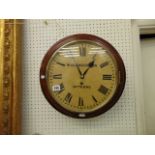 A Mahogany wall clock by Betsworth and Son,