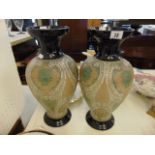 A pair of Royal Doulton Lambeth vases,