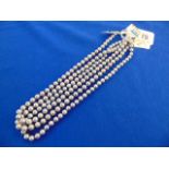 Three Grey pearl necklaces, 40cm,