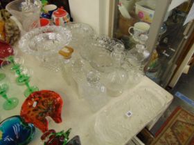 A qty of glassware, decanters etc.