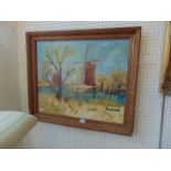 An oil on canvas, country scene,