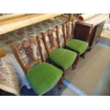 Three Edwardian chairs on Cabriole legs