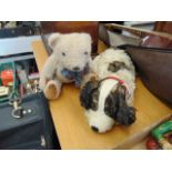 A 1950's soft toy Dog and a teddy