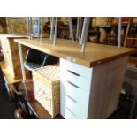 A contemporary single pedestal desk