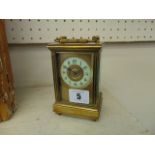 A French brass case carriage clock with key