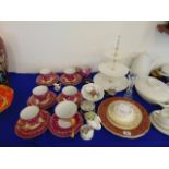 A qty of odds, cake stand etc.