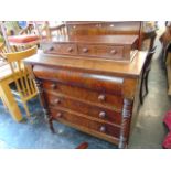 A Mahogany chest with superstructure