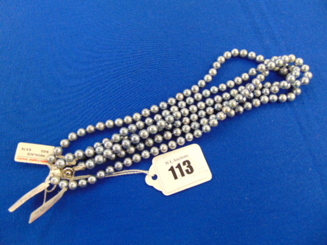 Three Grey pearl necklaces, - Image 2 of 2