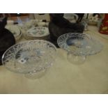A pair of Waterford crystal cake stands