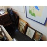 large qty of framed watercolours and others