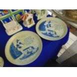 Two Chinese blue plates