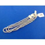 Three Grey pearl necklaces, 40cm,