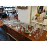 A collection of crystal glassware