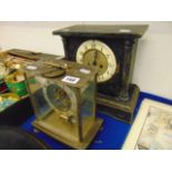 Two old mantle clocks a.