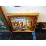 Two gilt framed continental paintings