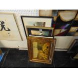 A qty of framed Japanese prints etc.