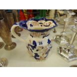 A Masons ironstone blue and cream, Mandalay jug, a.