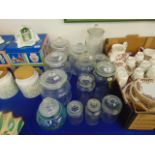 A qty of old glass storage jars etc.