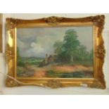 A gilt framed oil on canvas,
