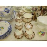 An early 20th century part tea set, Shore, Coggins and Holt, Alexandra pattern, 466726, 5 tea cups,