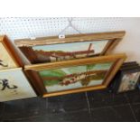 Two framed oils on boards cottage scenes