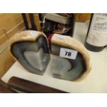 A pair of Agate bookends