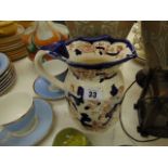 A Masons ironstone blue and cream, Mandalay jug, a.