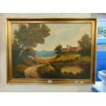 A gilt framed landscape,