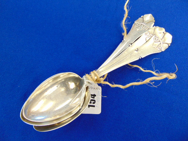 Four Danish hallmarked Silver serving spoons,