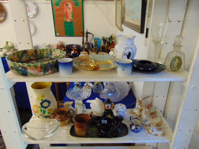 A qty of oddments inc. early Doulton, commemorative tankard etc.