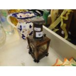 A copper handmade glass lantern,